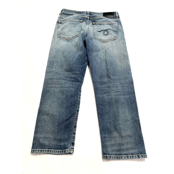 R13 Boy Straight Jeans in Hester Blue Stretch - Picture 4 of 6
